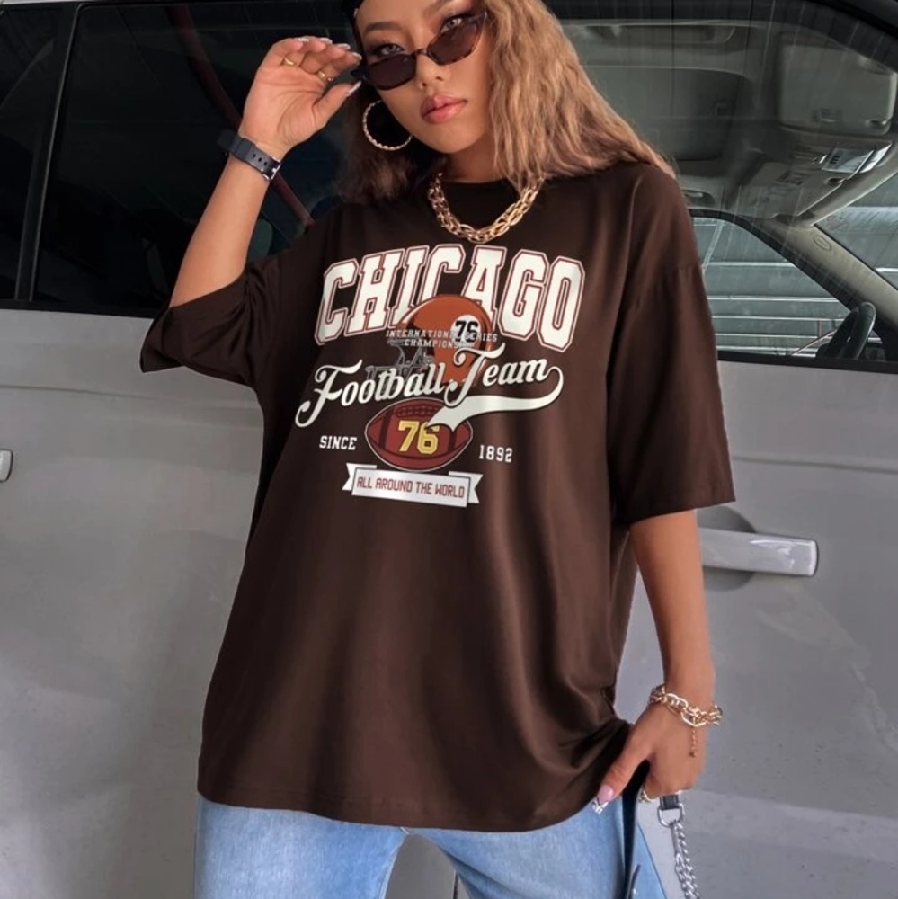 Chicago Football Team Brown T-Shirt